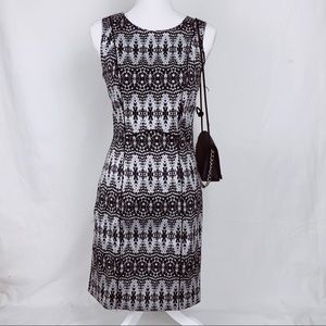 H&M Black With White Patterned Sleeveless Dress 8
